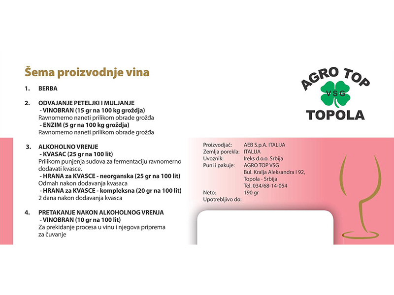 Premium AT vinski enološki komplet za crvena vina 200kg - Slika 5