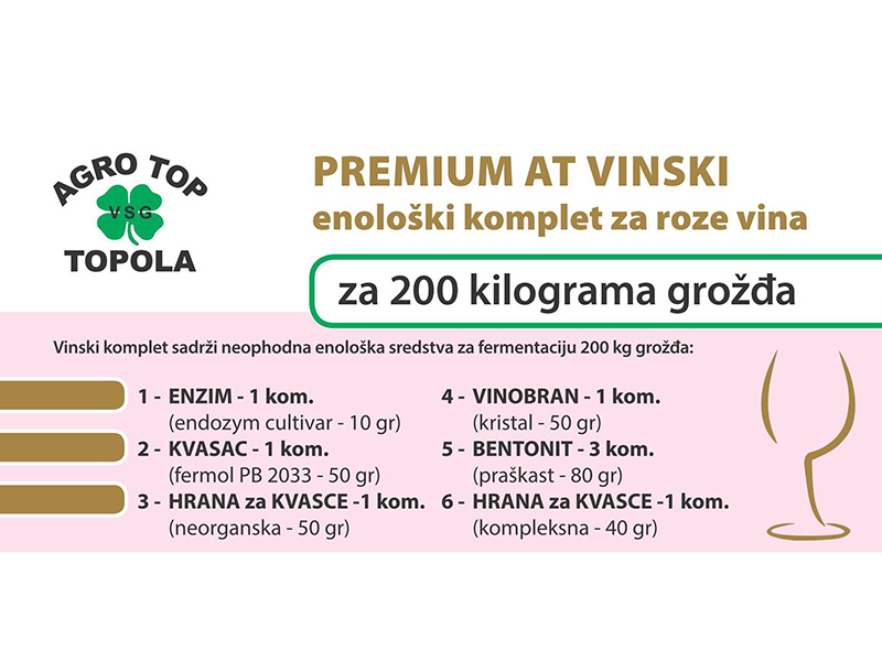 Premium AT vinski enološki komplet za roze vina 200kg - Slika 5