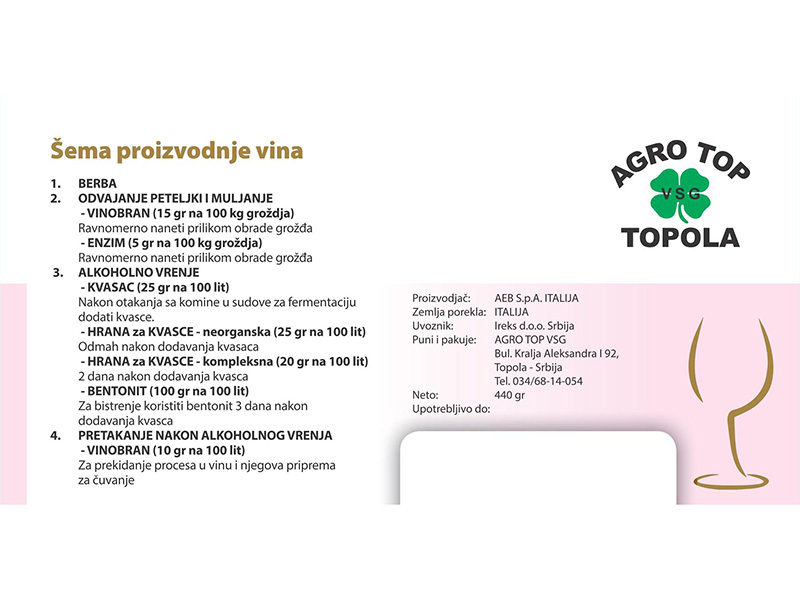 Premium AT vinski enološki komplet za roze vina 200kg - Slika 4