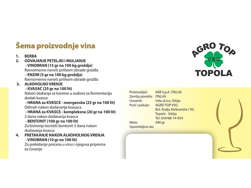 Premium AT vinski enološki komplet za bela vina 200kg - Slika 4