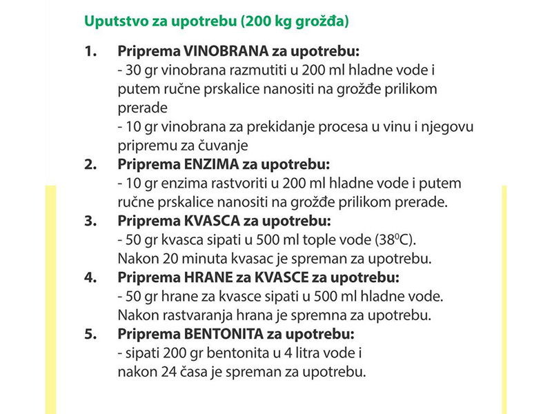 Premium AT vinski enološki komplet za bela vina 200kg - Slika 2